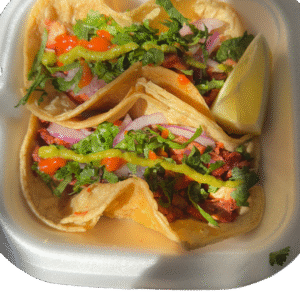 Halal taco with fresh toppings from Navi’s Hot Spot
