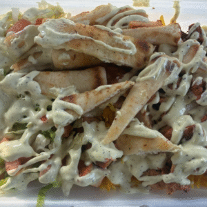 Halal chicken gyro served over rice in Mason, Ohio
